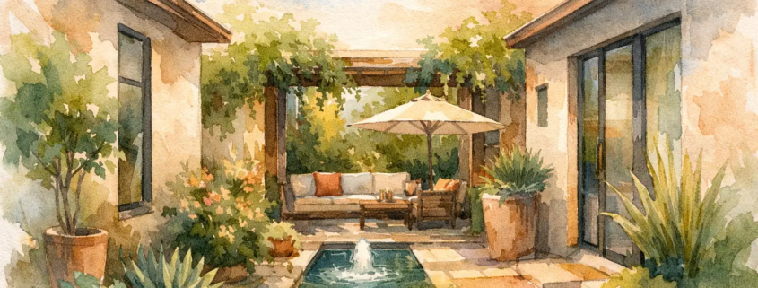 Narrow Courtyard Home Designs for residential home builders